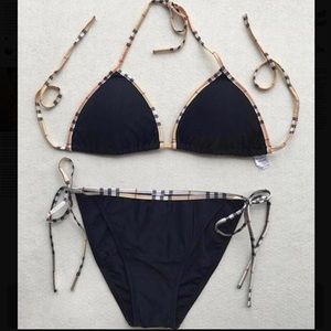 Burberry Vintage Check Detail Triangle Bikini